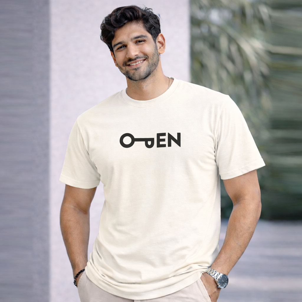 Bhokals "Open" Printed Round Neck, Cotton, Super Soft T-Shirt