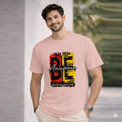 Bhokals "Be Awesome " Printed Round Neck, Cotton, Super Soft T-Shirt