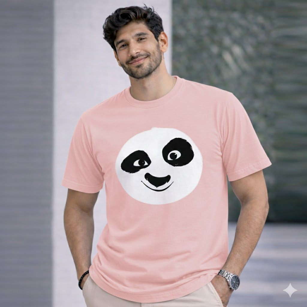Bhokals " PANDA FACE " Printed, Round Neck, Cotton, Super Soft T-Shirt