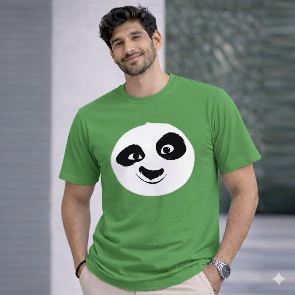 Bhokals " PANDA FACE " Printed, Round Neck, Cotton, Super Soft T-Shirt