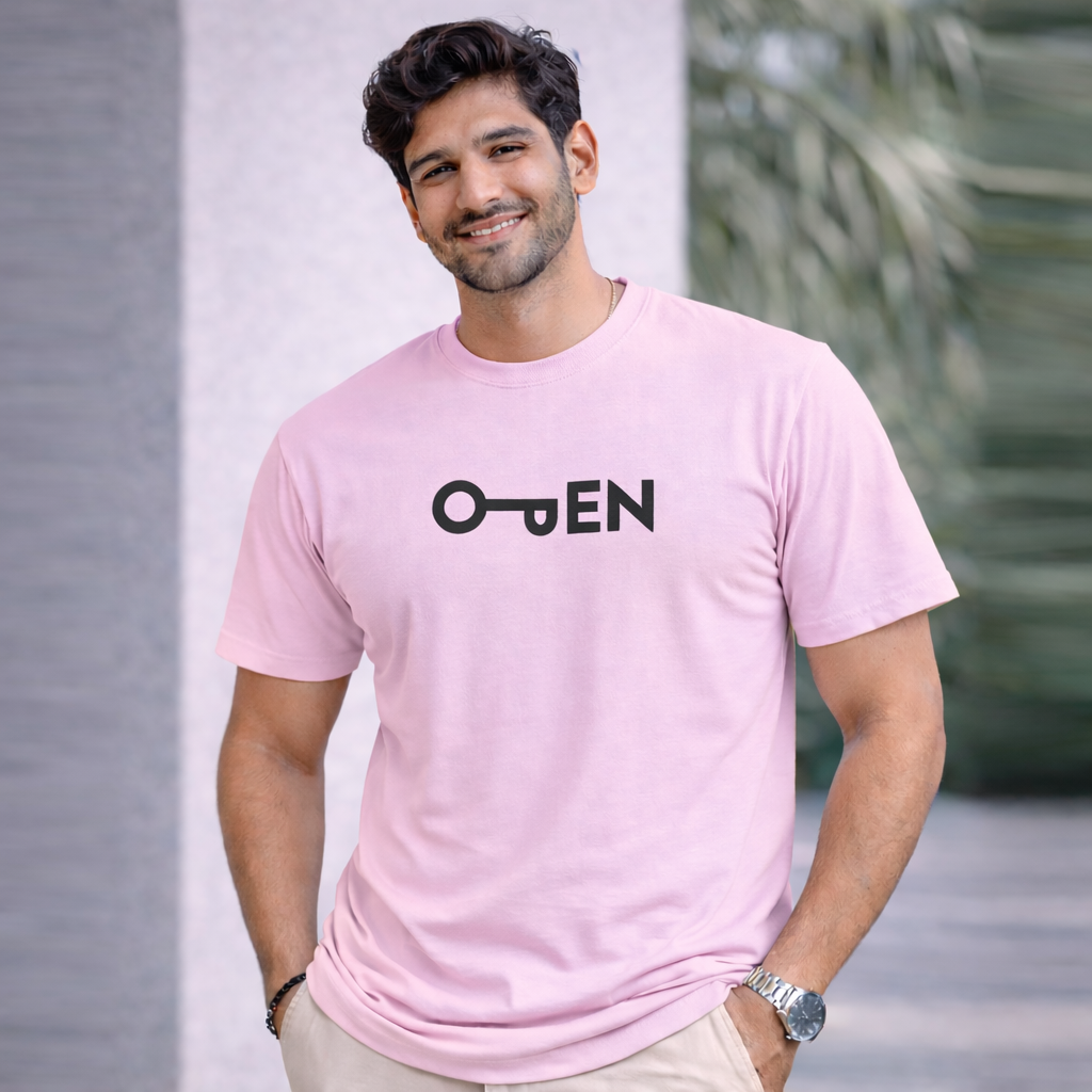 Bhokals "Open" Printed Round Neck, Cotton, Super Soft T-Shirt