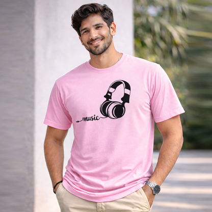 Bhokals "Music" Printed Round Neck, Cotton, Super Soft T-Shirt