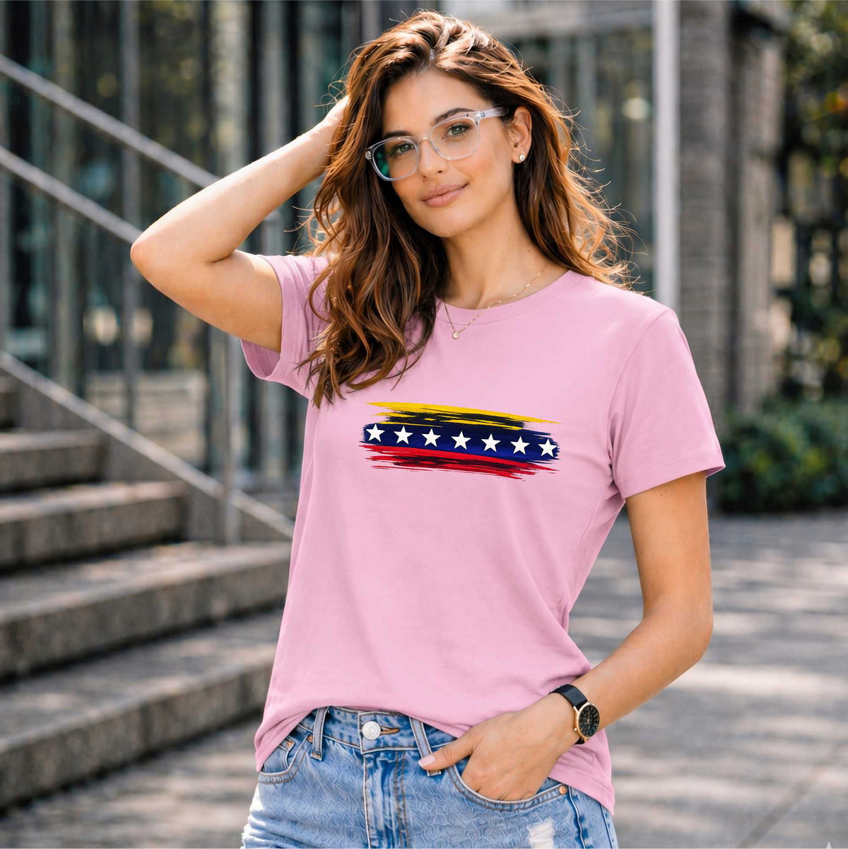 BHOKALS "StarWave" Printed Women Cotton T-Shirt | Round Neck | Super Soft | Regular Fit