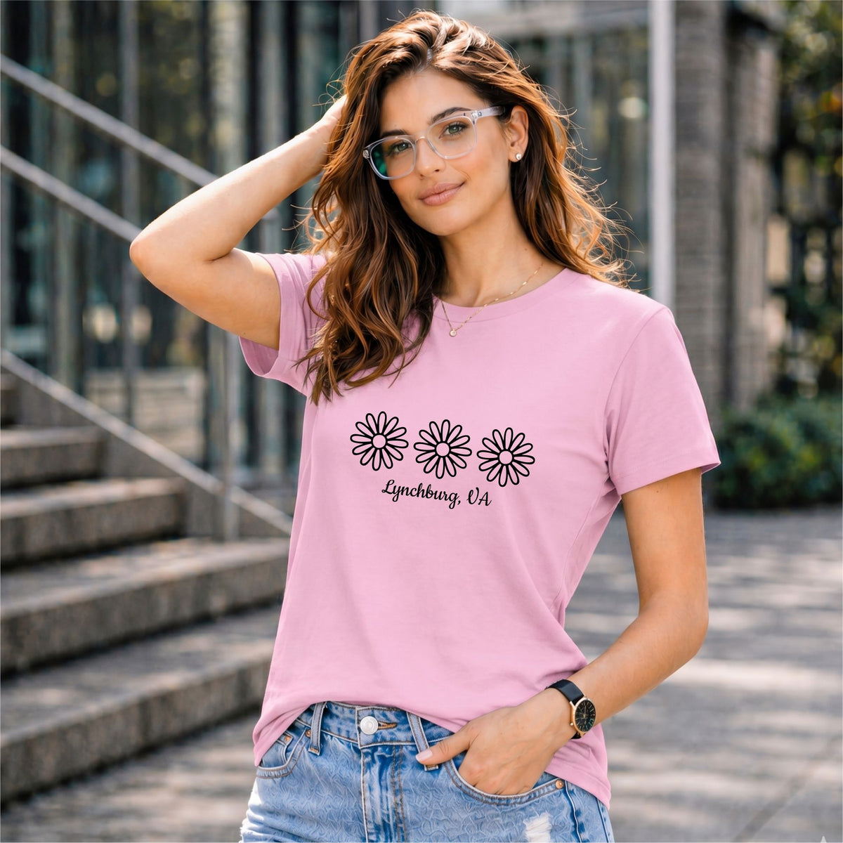 BHOKALS "Daisy" Printed Women Cotton T-Shirt | Round Neck | Super Soft | Regular Fit