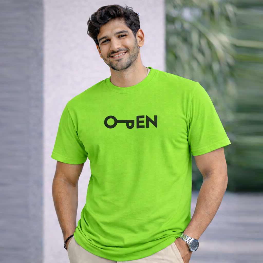 Bhokals "Open" Printed Round Neck, Cotton, Super Soft T-Shirt