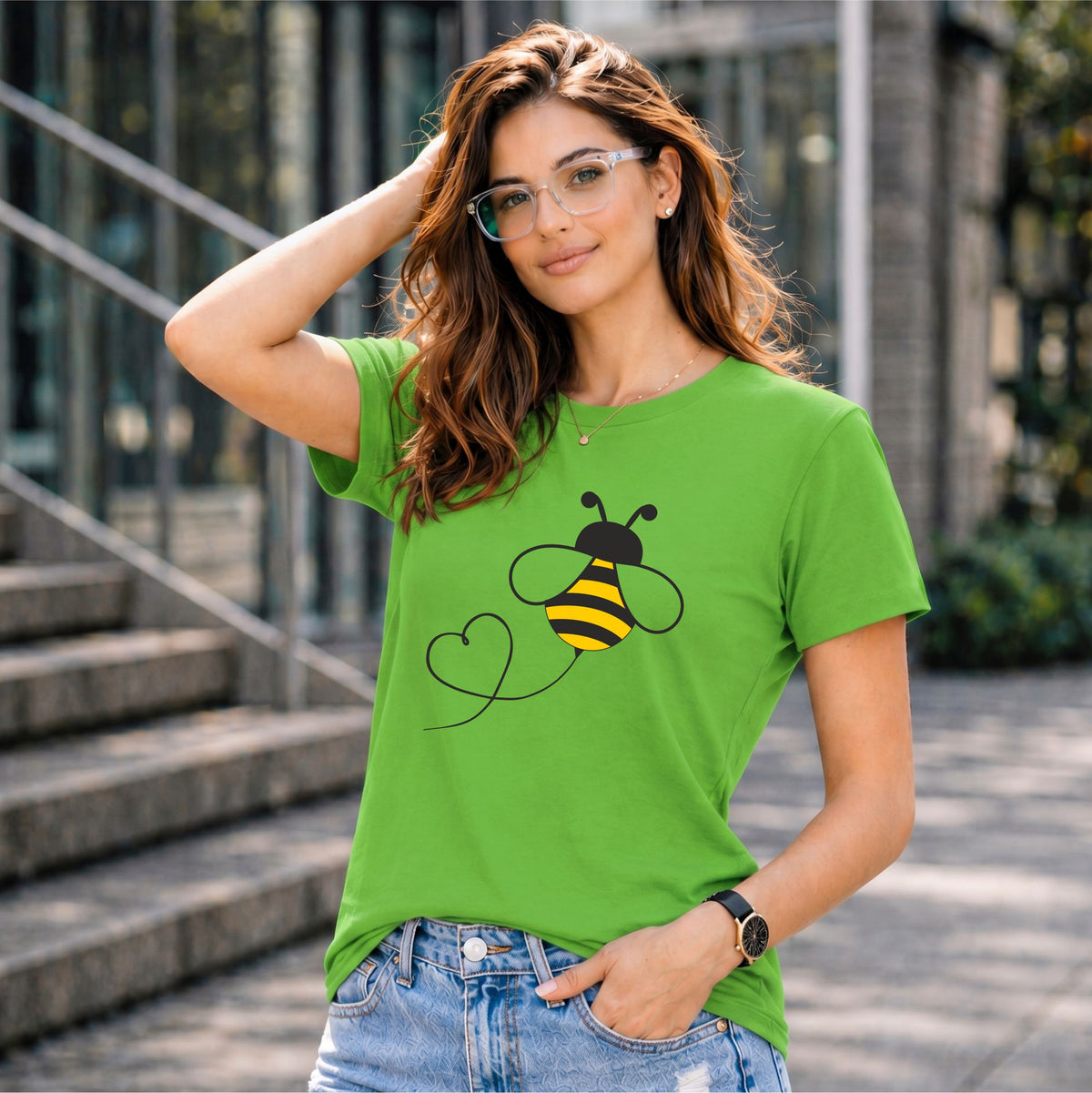 BHOKALS "Honey Bee" Printed Women Cotton T-Shirt | Round Neck | Super Soft | Regular Fit