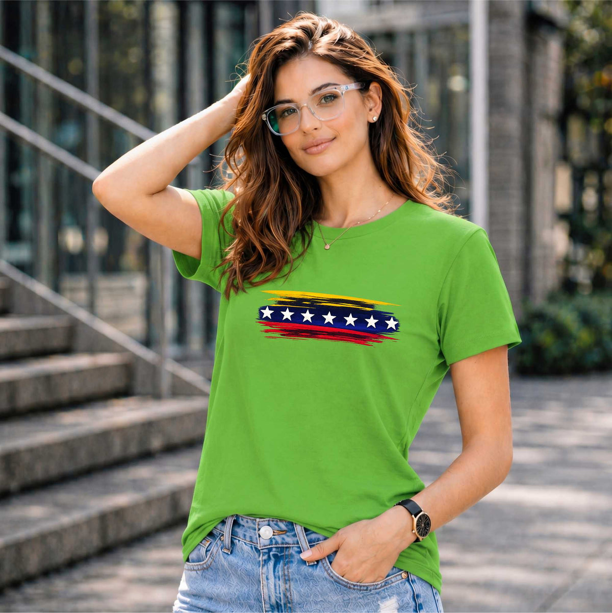 BHOKALS "StarWave" Printed Women Cotton T-Shirt | Round Neck | Super Soft | Regular Fit