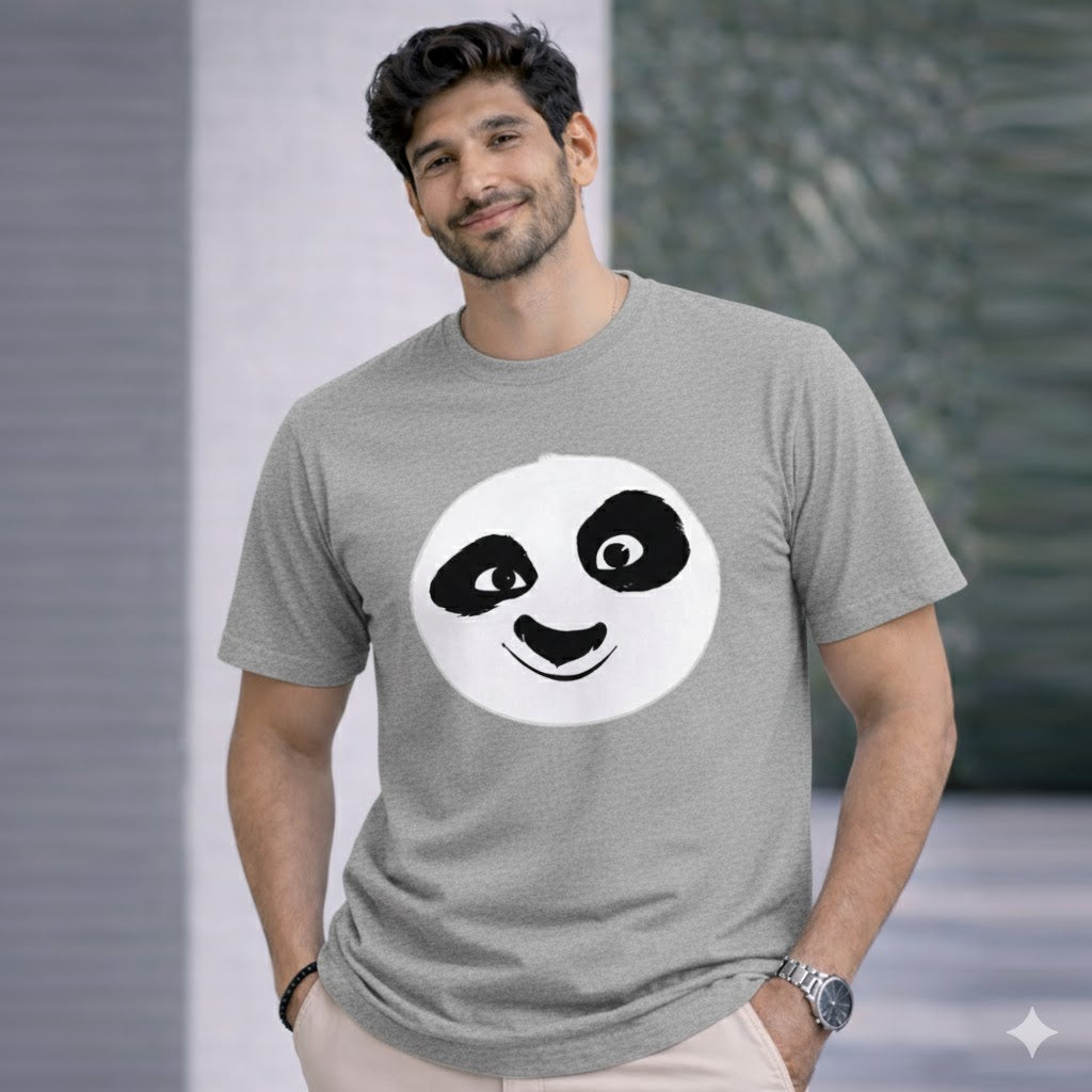 Bhokals " PANDA FACE " Printed, Round Neck, Cotton, Super Soft T-Shirt