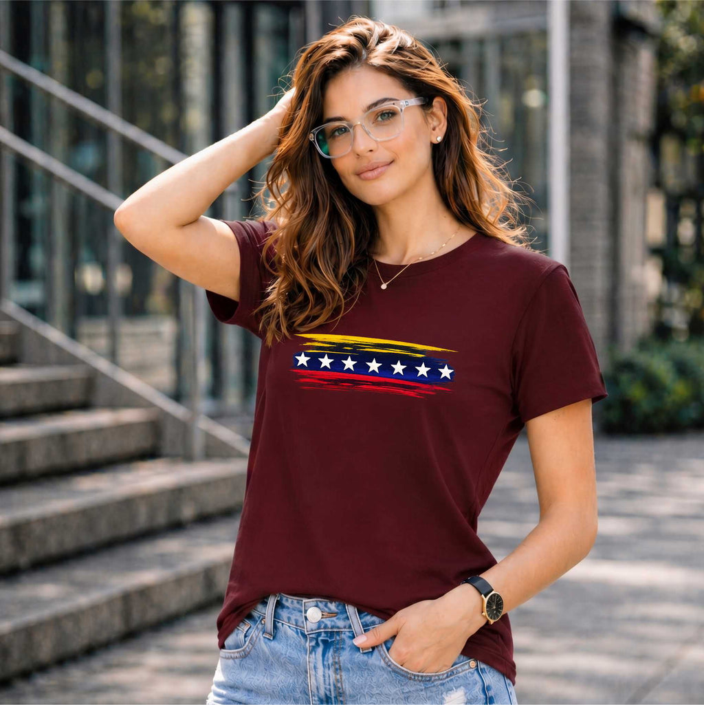 BHOKALS "StarWave" Printed Women Cotton T-Shirt | Round Neck | Super Soft | Regular Fit