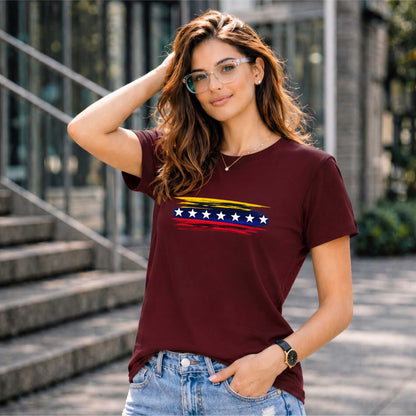 BHOKALS "StarWave" Printed Women Cotton T-Shirt | Round Neck | Super Soft | Regular Fit