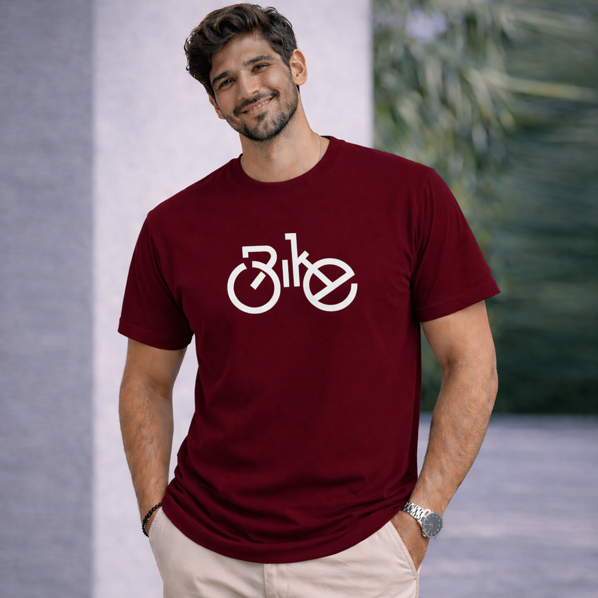 Bhokals "Bike" Printed, Round Neck, Cotton, Super Soft T-Shirt