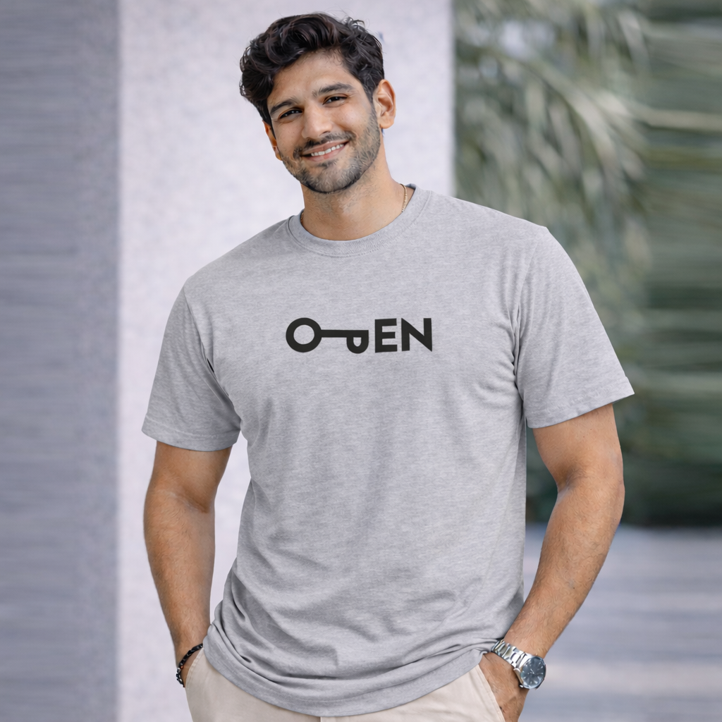 Bhokals "Open" Printed Round Neck, Cotton, Super Soft T-Shirt