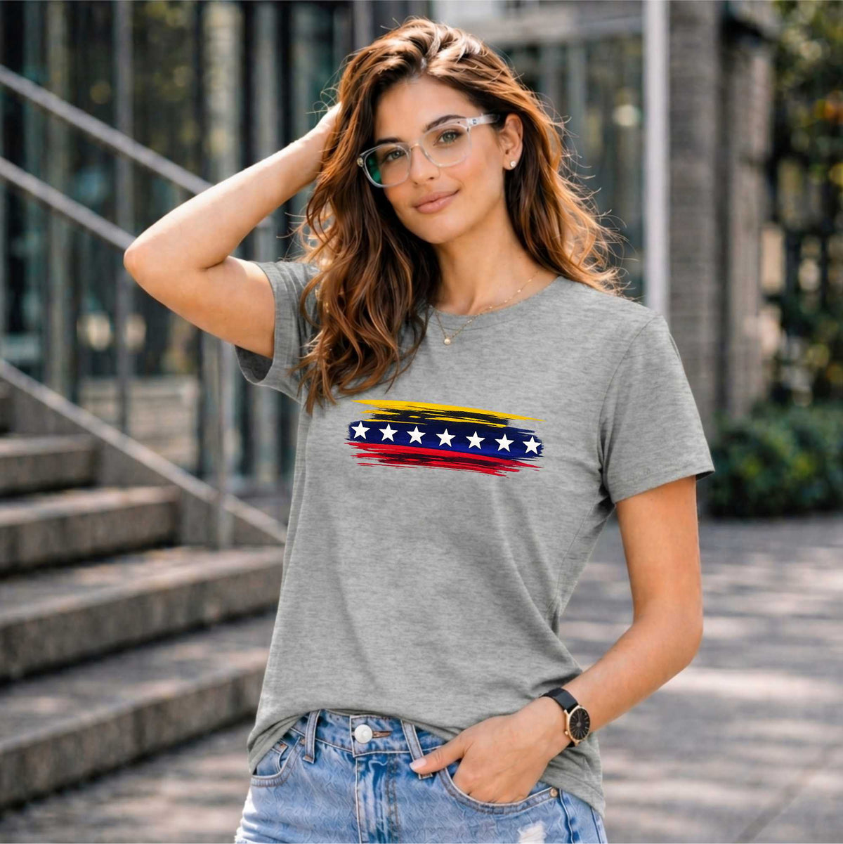 BHOKALS "StarWave" Printed Women Cotton T-Shirt | Round Neck | Super Soft | Regular Fit