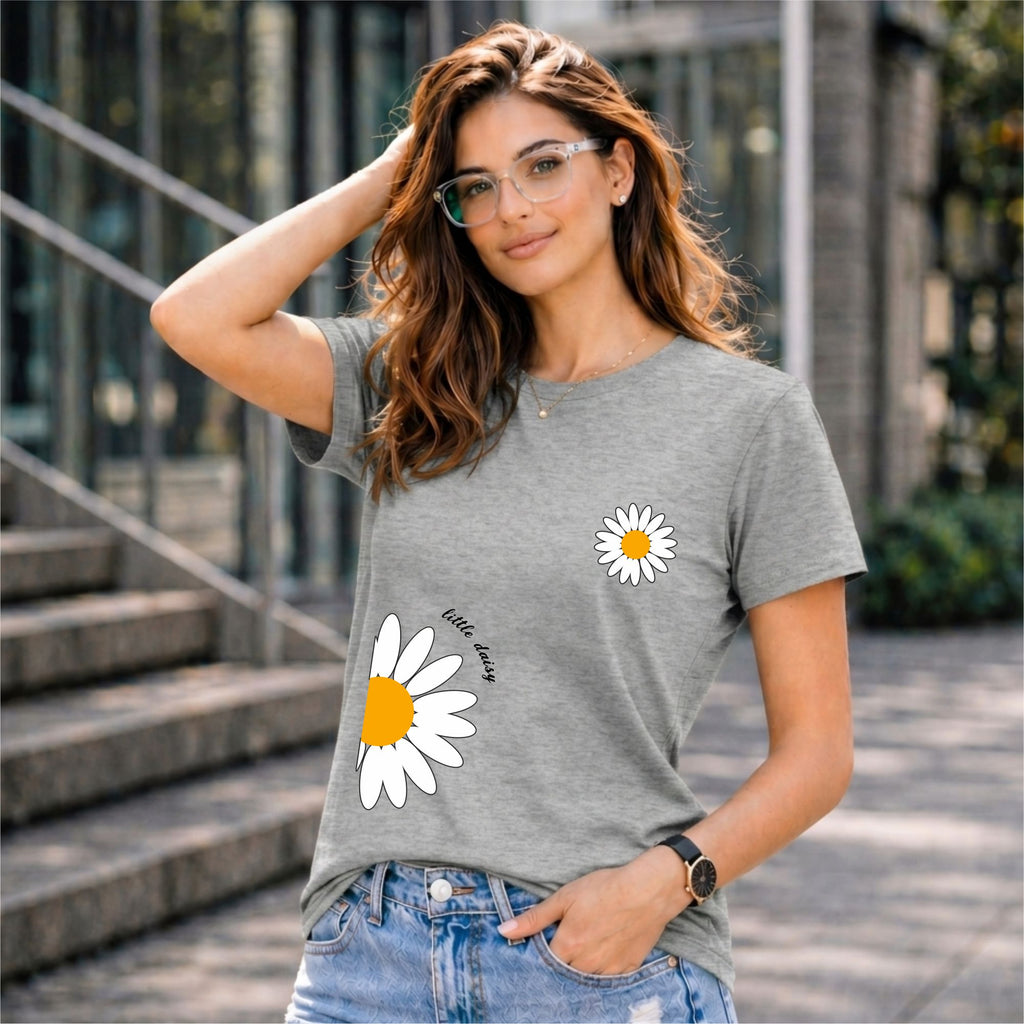 BHOKALS "Sunflower" Printed Women Cotton T-Shirt | Round Neck | Super Soft | Regular Fit