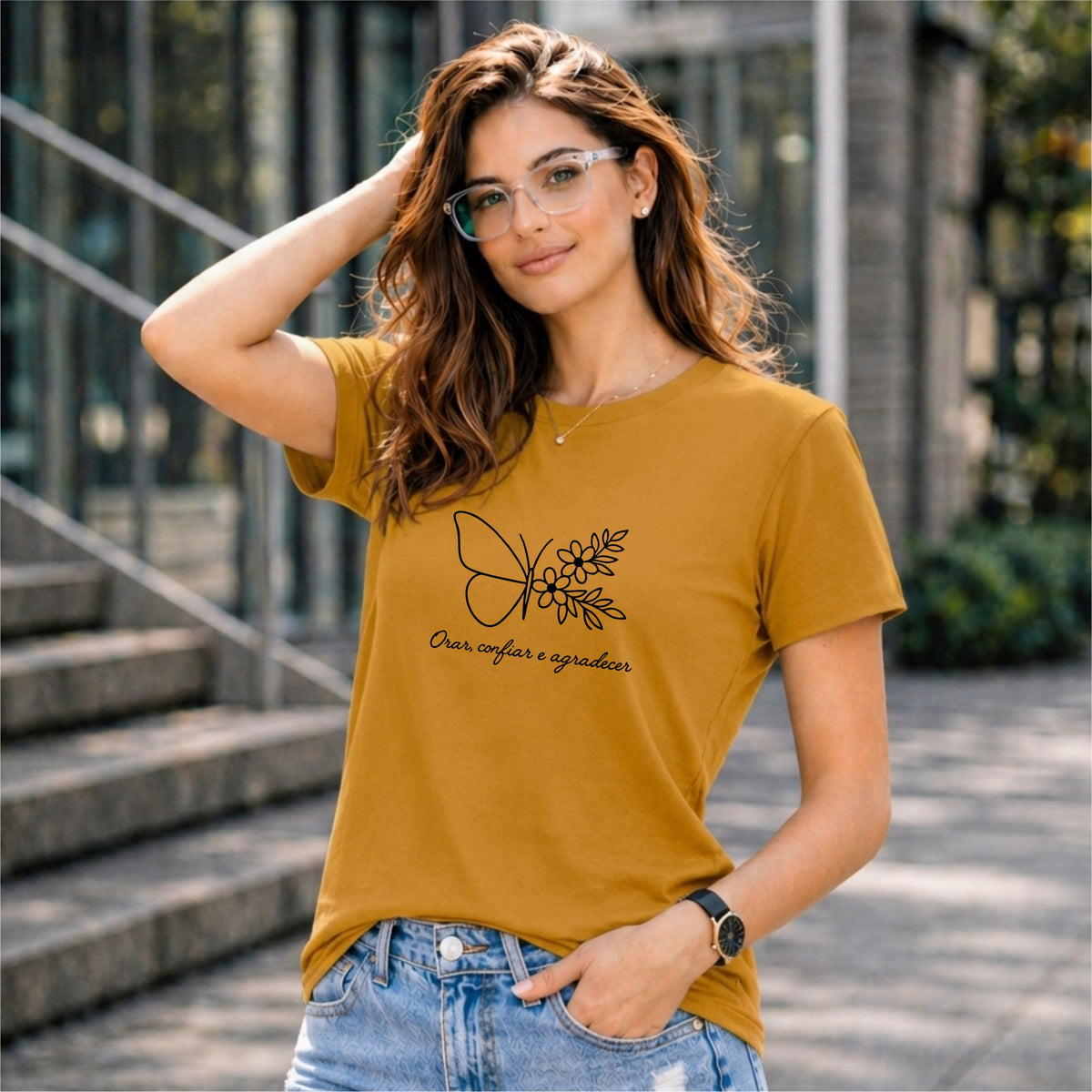 BHOKALS "Butterfly Bloom" Printed Women Cotton T-Shirt | Round Neck | Super Soft | Regular Fit