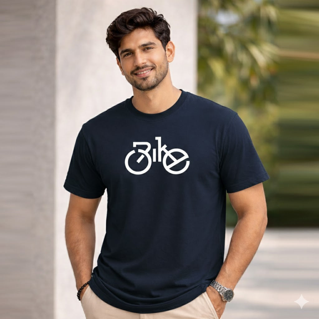 Bhokals "Bike" Printed, Round Neck, Cotton, Super Soft T-Shirt
