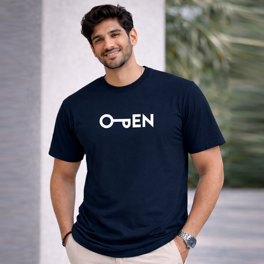 Bhokals "Open" Printed Round Neck, Cotton, Super Soft T-Shirt