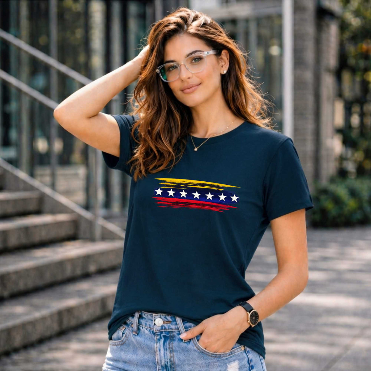 BHOKALS "StarWave" Printed Women Cotton T-Shirt | Round Neck | Super Soft | Regular Fit