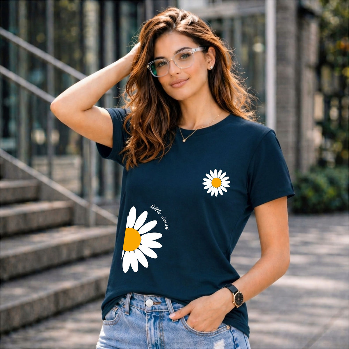 BHOKALS "Sunflower" Printed Women Cotton T-Shirt | Round Neck | Super Soft | Regular Fit