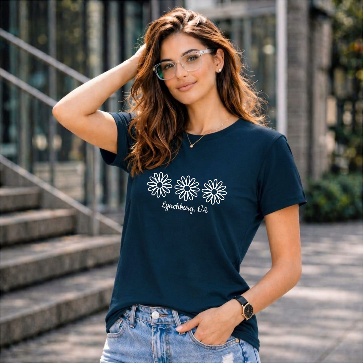 BHOKALS "Daisy" Printed Women Cotton T-Shirt | Round Neck | Super Soft | Regular Fit
