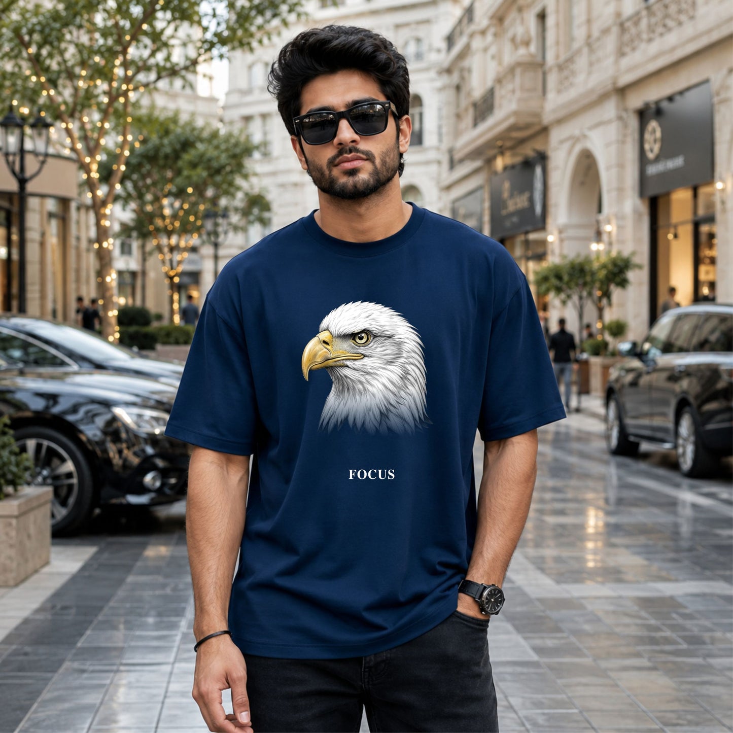 Bhokals Eagle Graphic Oversized T-Shirt – Focus Edition