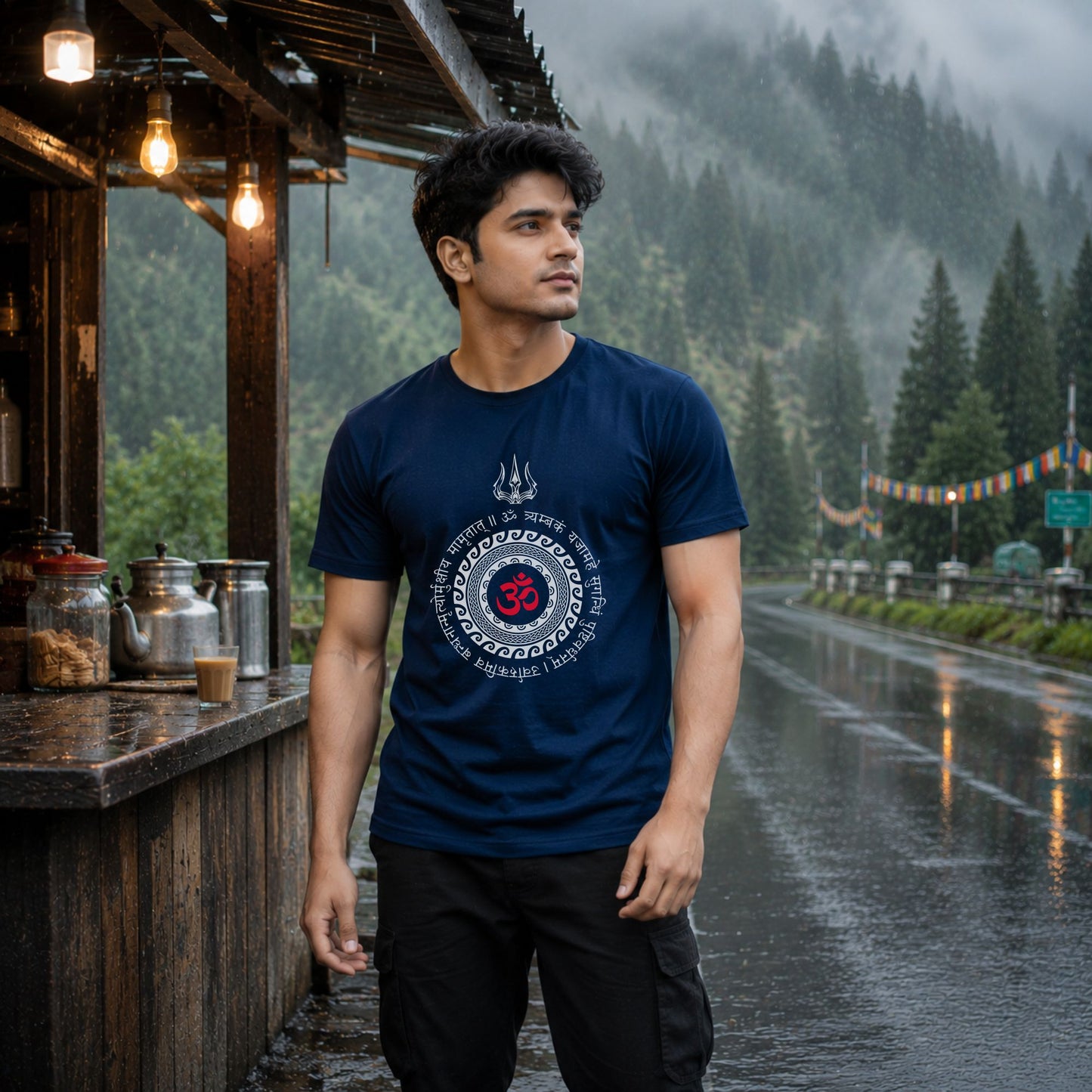 Crimson Om Trident Tee