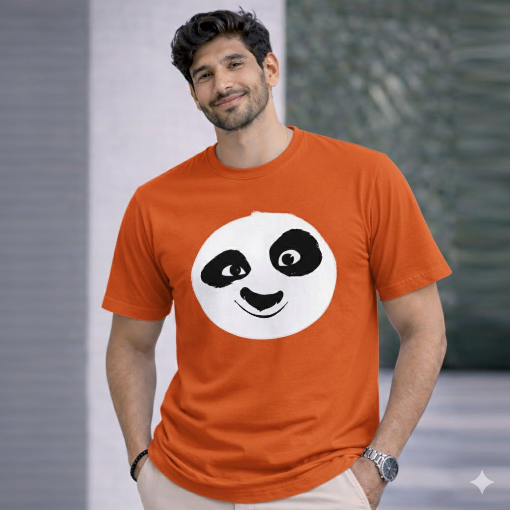 Bhokals " PANDA FACE " Printed, Round Neck, Cotton, Super Soft T-Shirt