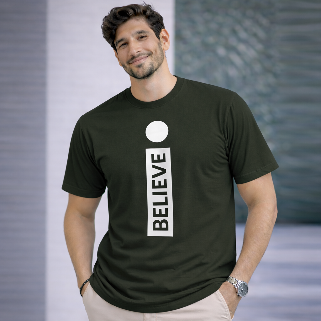 Bhokals " I Believe " Printed, Round Neck, Cotton, Super Soft T-Shirt