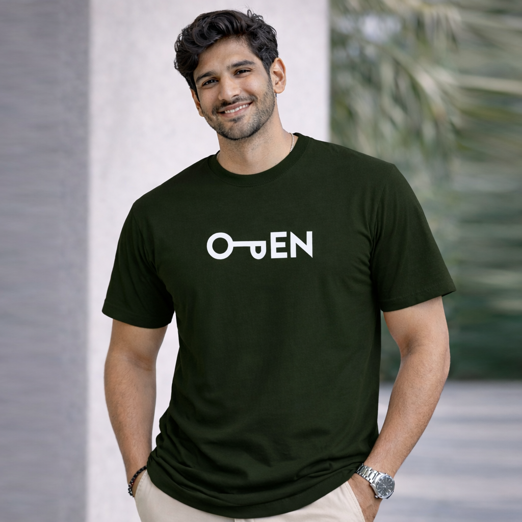 Bhokals "Open" Printed Round Neck, Cotton, Super Soft T-Shirt