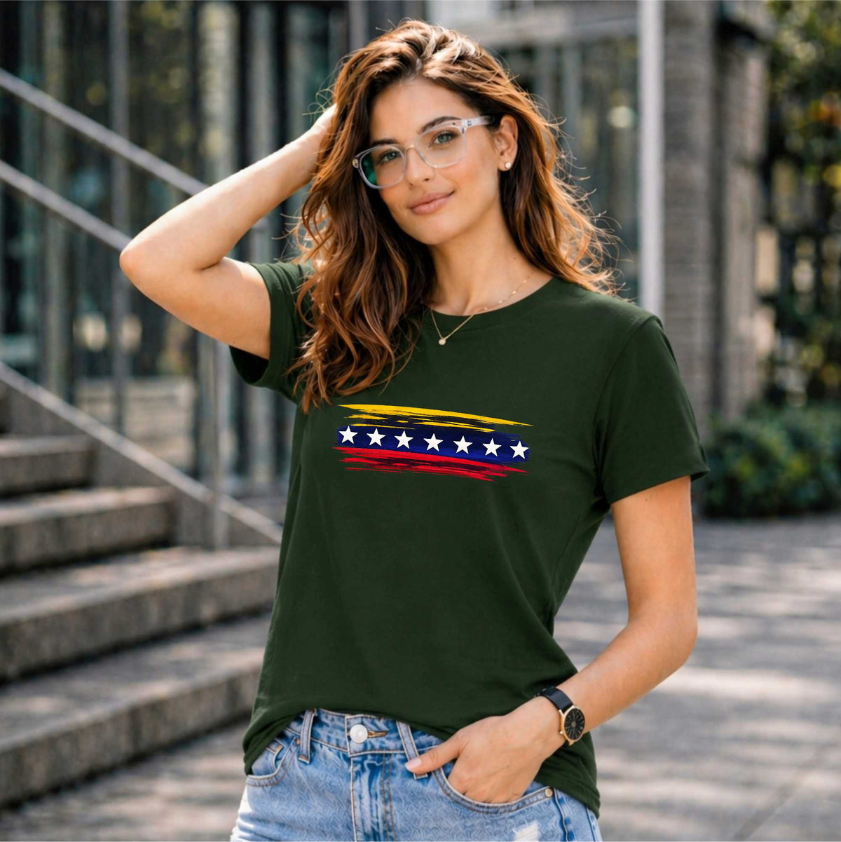 BHOKALS "StarWave" Printed Women Cotton T-Shirt | Round Neck | Super Soft | Regular Fit