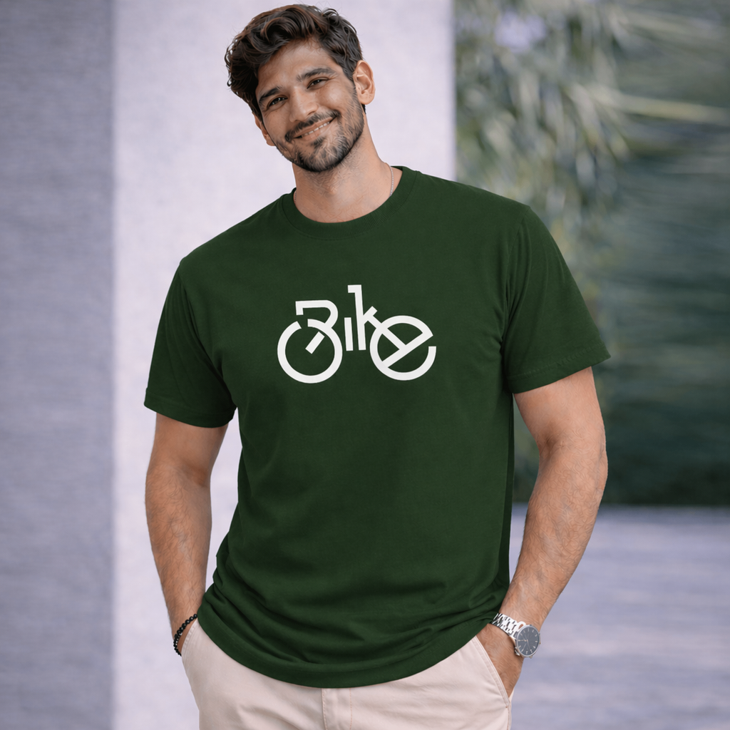 Bhokals "Bike" Printed, Round Neck, Cotton, Super Soft T-Shirt