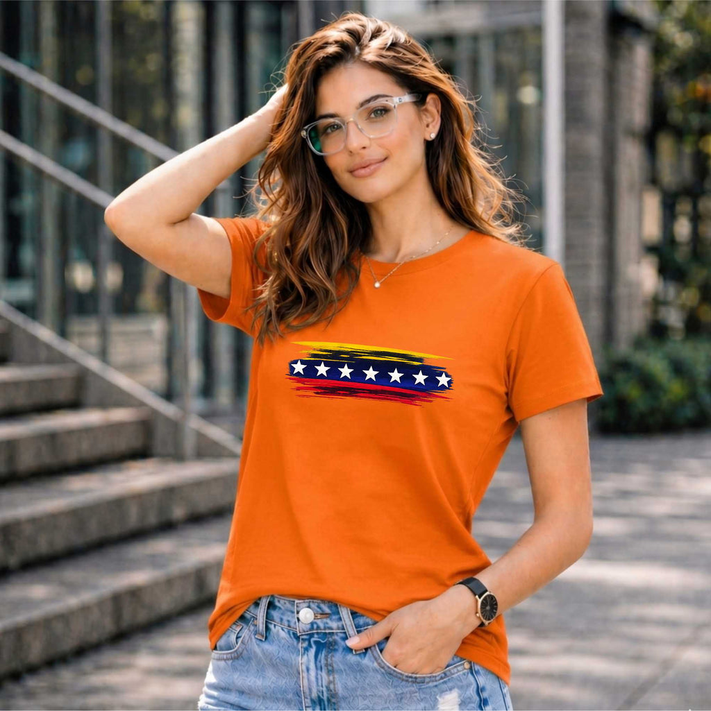 BHOKALS "StarWave" Printed Women Cotton T-Shirt | Round Neck | Super Soft | Regular Fit