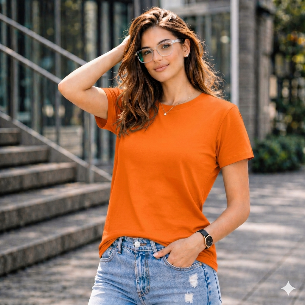 BHOKALS "Plain" Women Cotton T-Shirt | Round Neck | Super Soft | Regular Fit