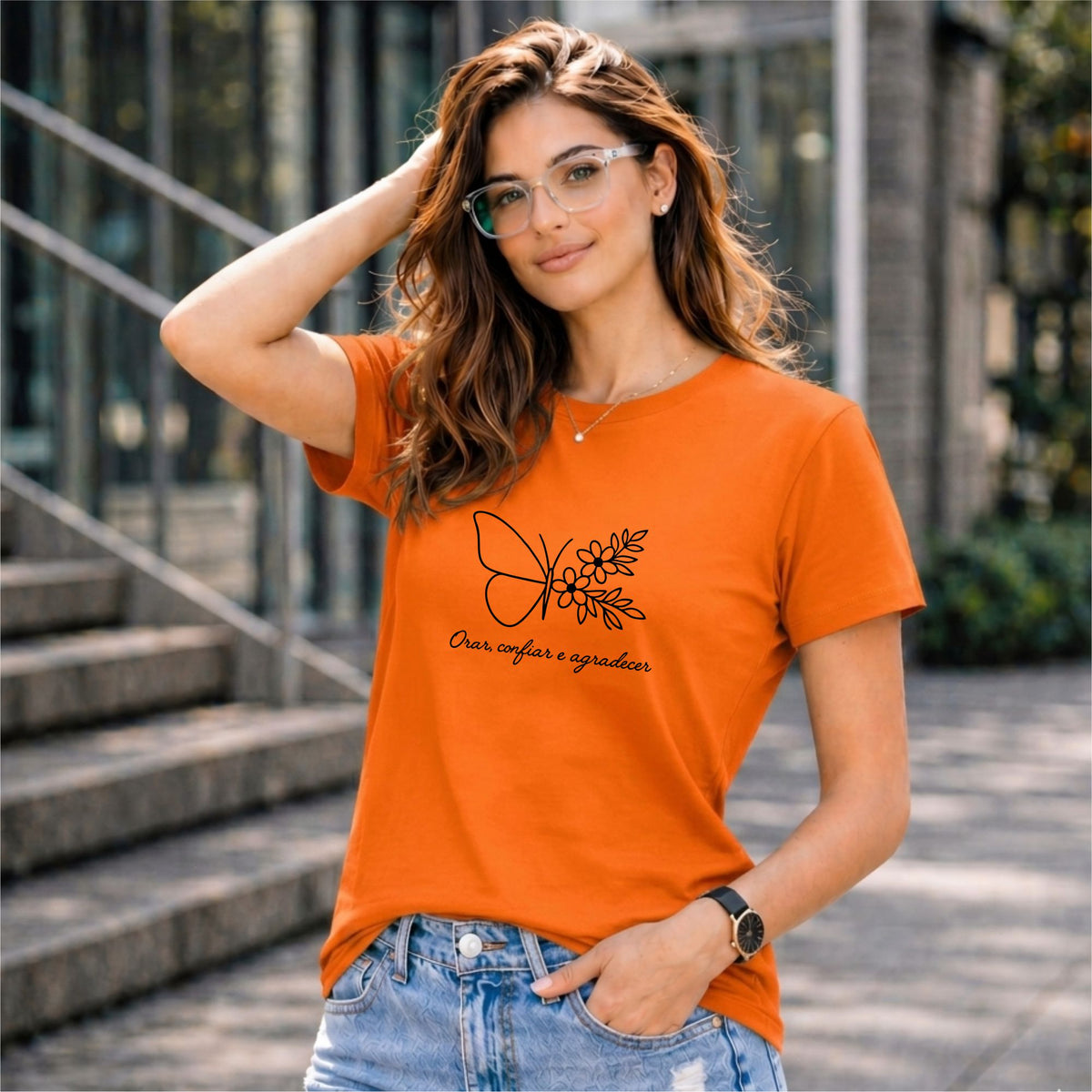 BHOKALS "Butterfly Bloom" Printed Women Cotton T-Shirt | Round Neck | Super Soft | Regular Fit