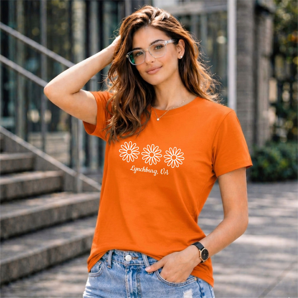 BHOKALS "Daisy" Printed Women Cotton T-Shirt | Round Neck | Super Soft | Regular Fit
