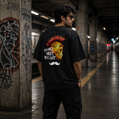 Bhokals Premium Oversized Front & Back Printed T-Shirt for Men - Punk