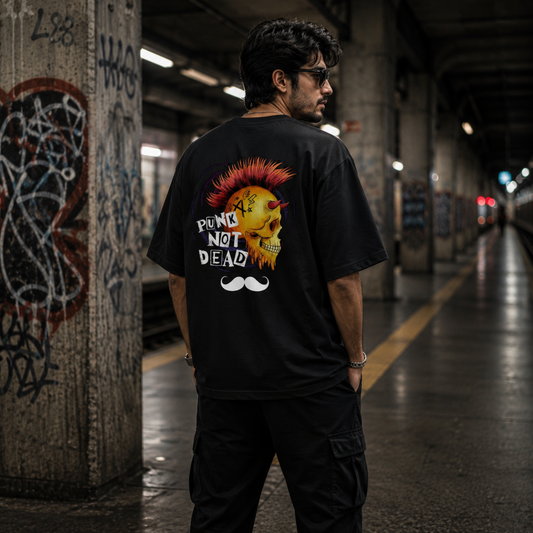 Bhokals Premium Oversized Front & Back Printed T-Shirt for Men - Punk