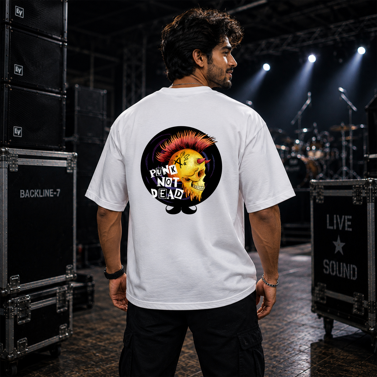 Bhokals Premium Oversized Front & Back Printed T-Shirt for Men - Punk