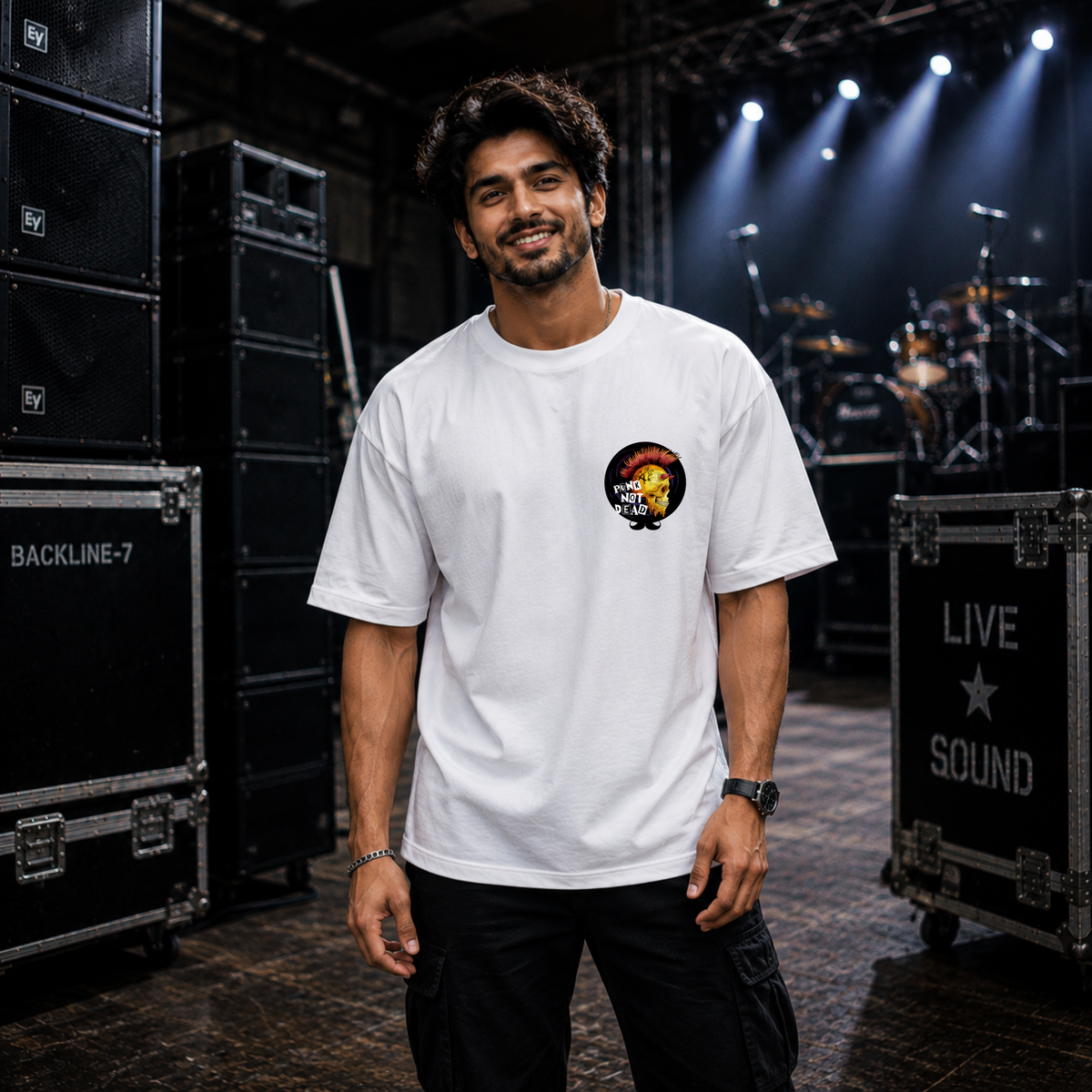 Bhokals Premium Oversized Front & Back Printed T-Shirt for Men - Punk
