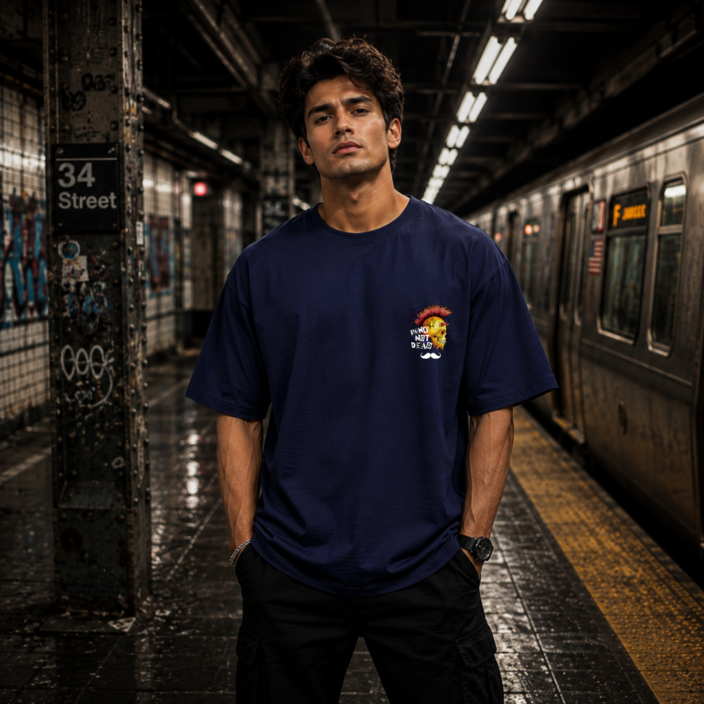 Bhokals Premium Oversized Front & Back Printed T-Shirt for Men - Punk