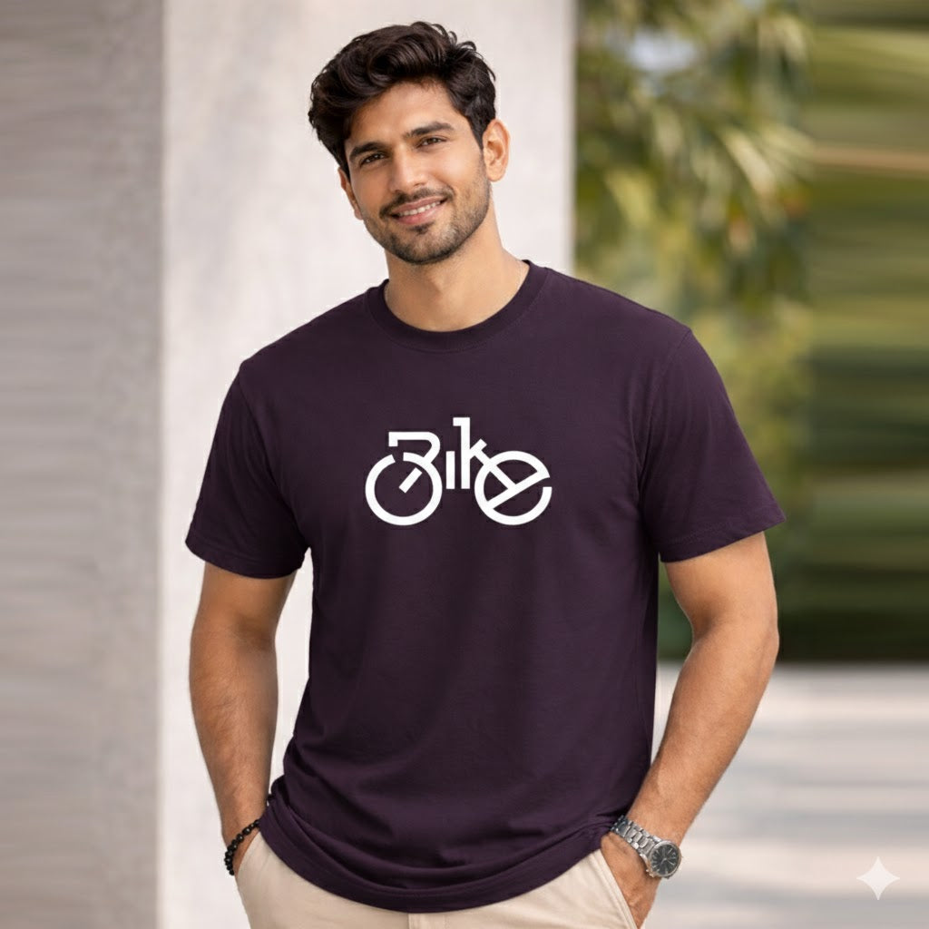 Bhokals "Bike" Printed, Round Neck, Cotton, Super Soft T-Shirt