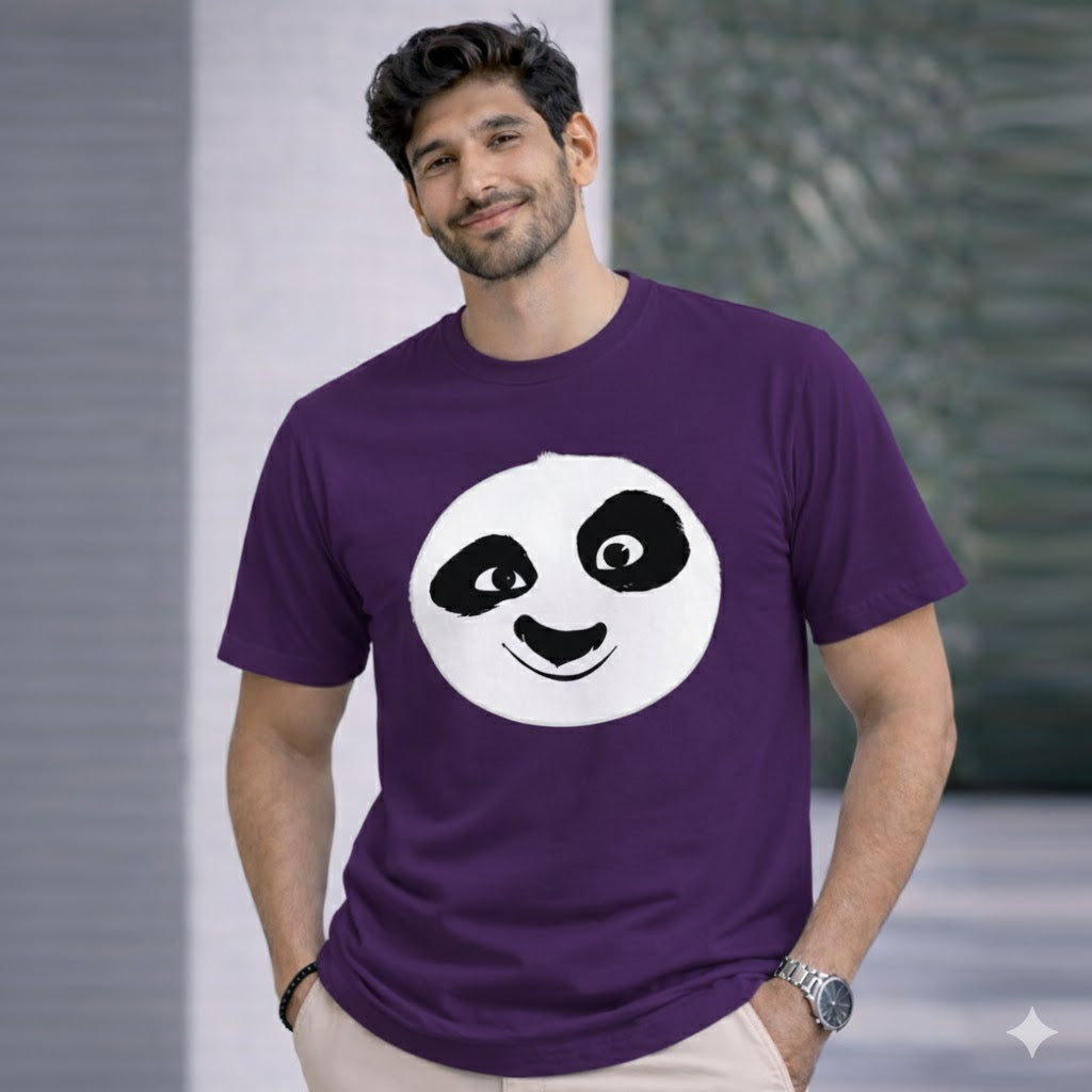 Bhokals " PANDA FACE " Printed, Round Neck, Cotton, Super Soft T-Shirt