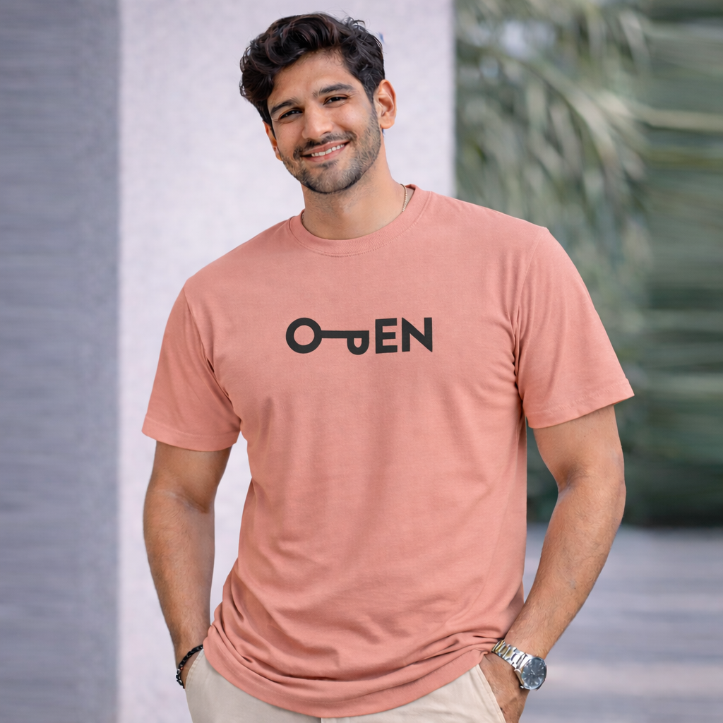 Bhokals "Open" Printed Round Neck, Cotton, Super Soft T-Shirt