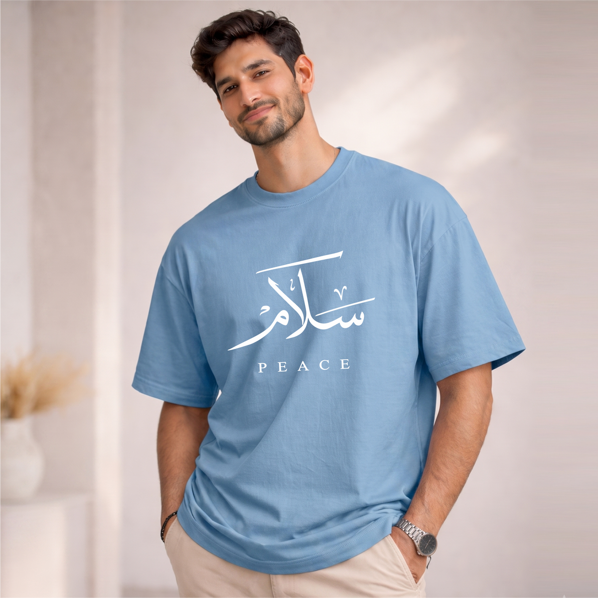 Men's Oversized PEACE  Printed T-Shirt
