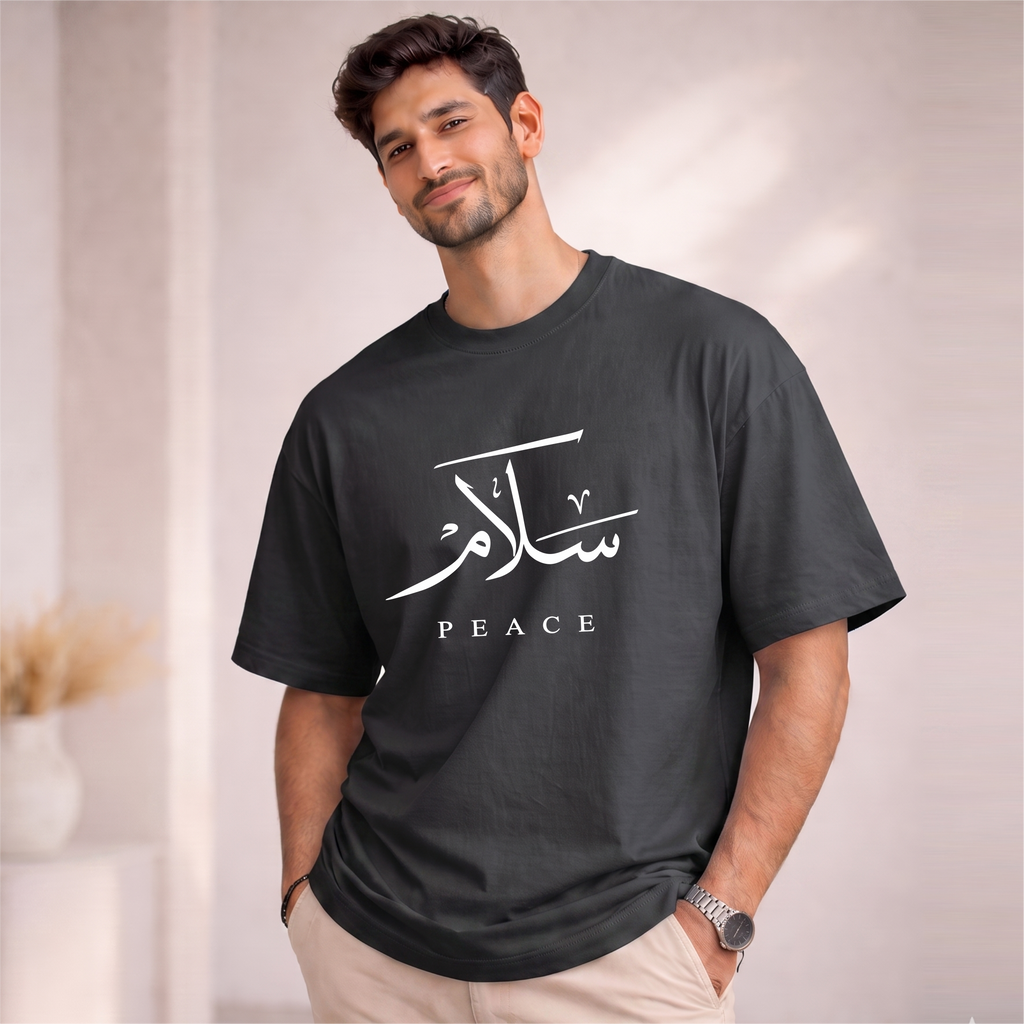 Men's Oversized PEACE  Printed T-Shirt