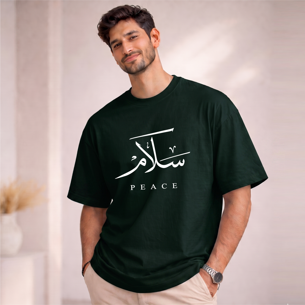 Men's Oversized PEACE  Printed T-Shirt