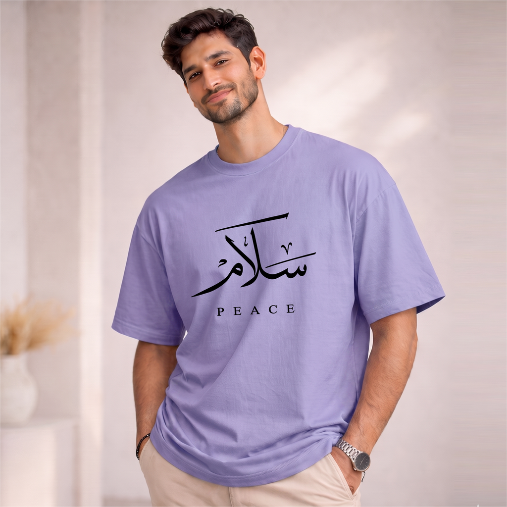 Men's Oversized PEACE  Printed T-Shirt