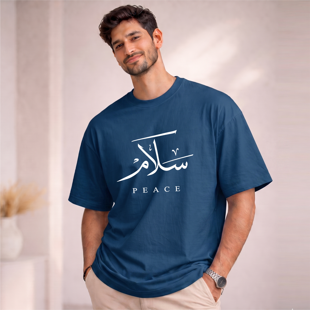 Men's Oversized PEACE  Printed T-Shirt