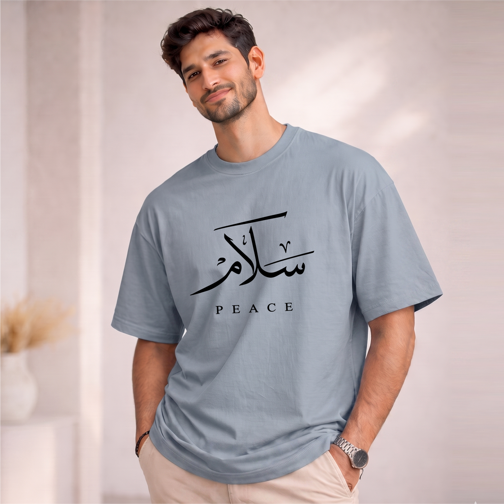 Men's Oversized PEACE  Printed T-Shirt