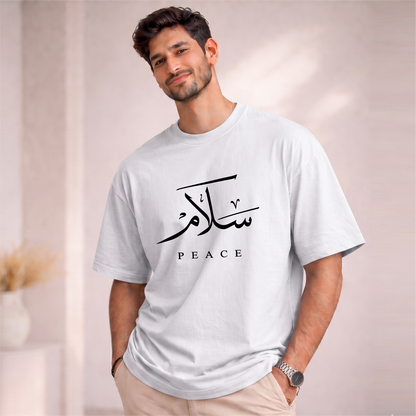 Men's Oversized PEACE  Printed T-Shirt
